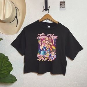 Taylor Moon Sailor Parody Black Crop Top